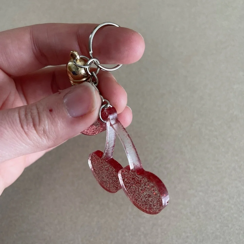 ππHPππ Handmade Cherry Stem Keychain - Picture 3 of 6